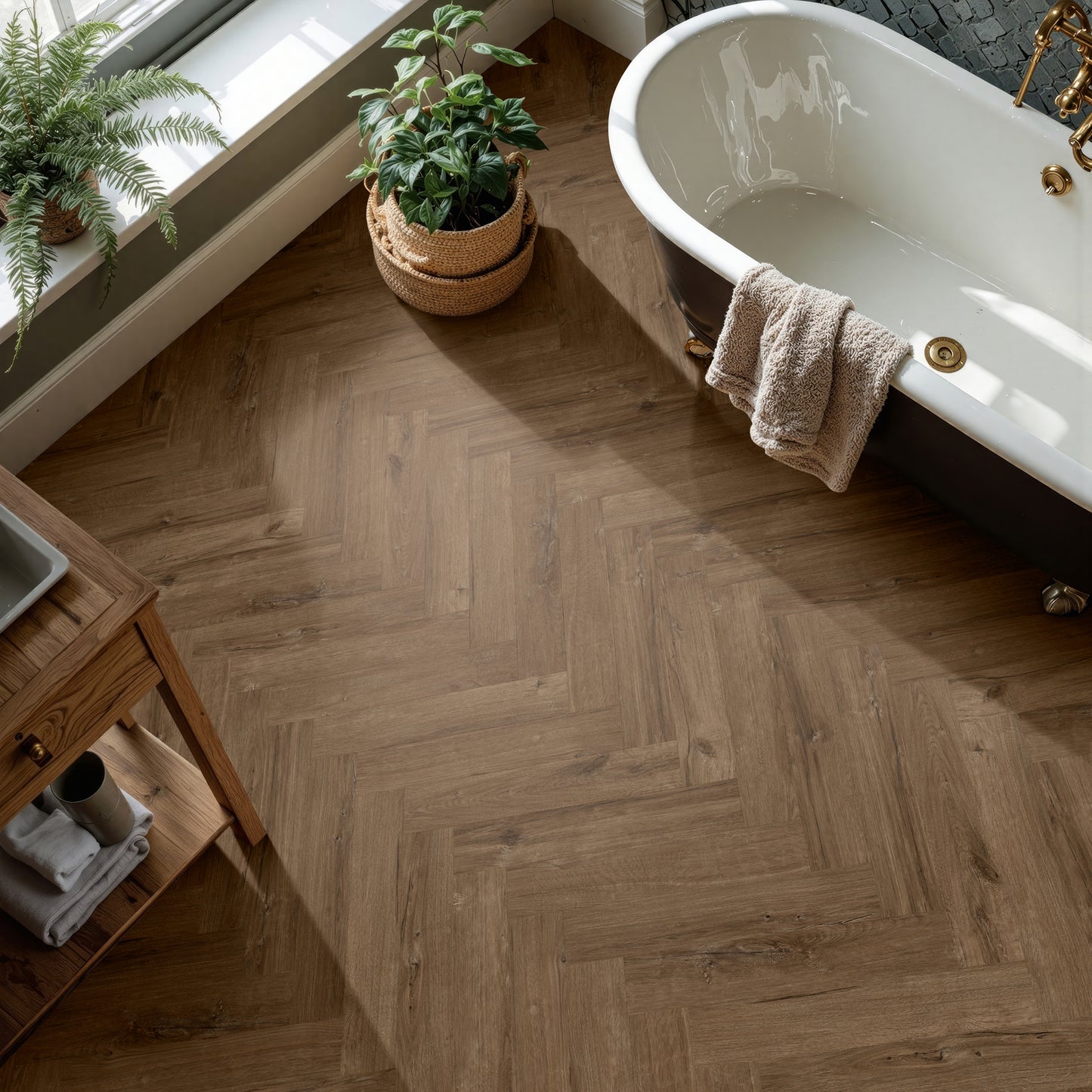 Vintage Oak Herringbone